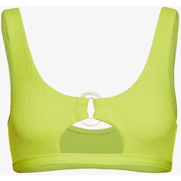 Topshop CRINKLE RING CUT OUT CROP Góra od bikini yellow TP781J01Z
