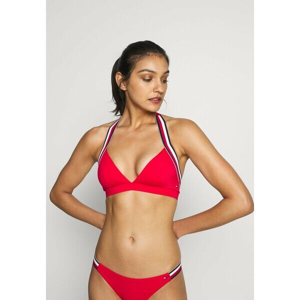 Tommy Hilfiger CORE SIGNATURE TRIANGLE FIXED Góra od bikini red glare TO181J01Q