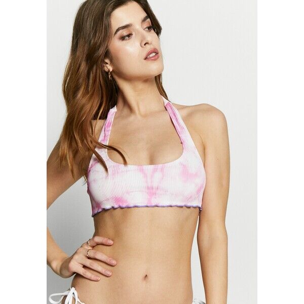 Jaded London HALTER NECK WITH BABYLOCK EDGE PINK TIE DYE Góra od bikini pink JL081J00K
