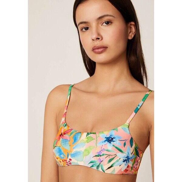 OYSHO BIKINIOBERTEIL MIT BLUMEN 32440392 Góra od bikini white OY181J062