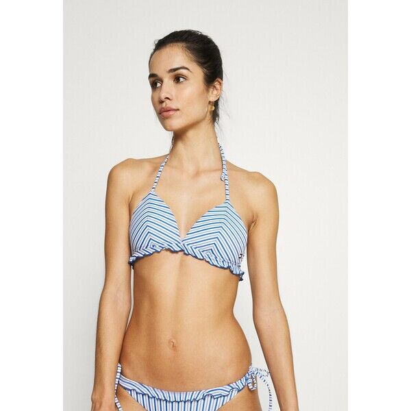 Tommy Hilfiger FIXED TRIANGLE Góra od bikini seersucker blue TO181J01W