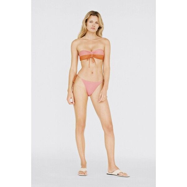 Zara DÓŁ OD BIKINI Z METALIZOWANĄ NICIĄ Mandarynkowy 5410/010