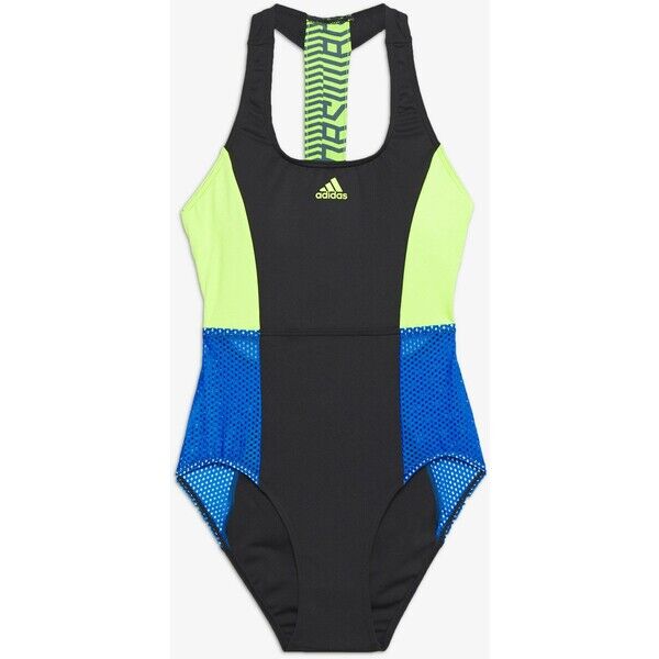 adidas Performance Kostium kąpielowy dark blue/neon green AD581G03T