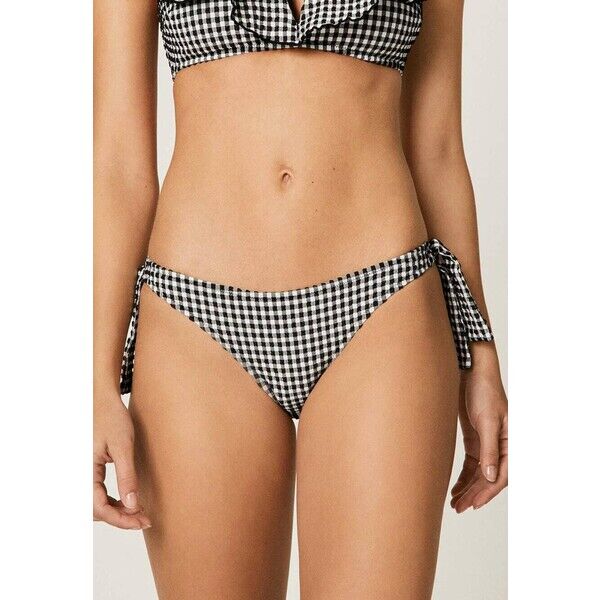 OYSHO MIT VICHY MUSTER Dół od bikini black OY181I09Z