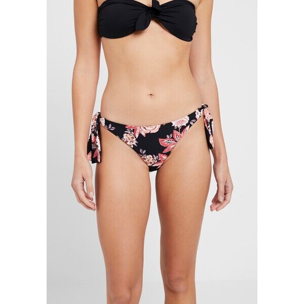 Seafolly VEDA BLOOMS HIPSTER TIE SIDE Dół od bikini black S1981I04E