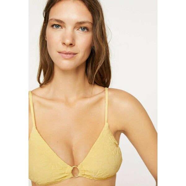 OYSHO FLORAL Góra od bikini yellow OY181J06X
