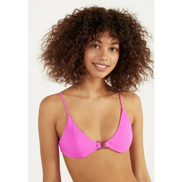 Bershka MIT RING 04015573 Góra od bikini pink BEJ81J004