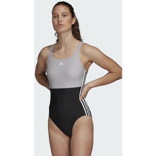 adidas Performance ADIDAS SH3.RO 3-STRIPES COLORBLOCK SWIMSUIT Kostium kąpielowy black AD581G04Y