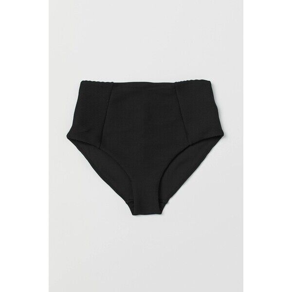 H&M Dół od kostiumu High Waist 0600886014 Czarny/Prążki
