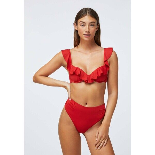OYSHO RUFFLE Góra od bikini red OY181A0NX