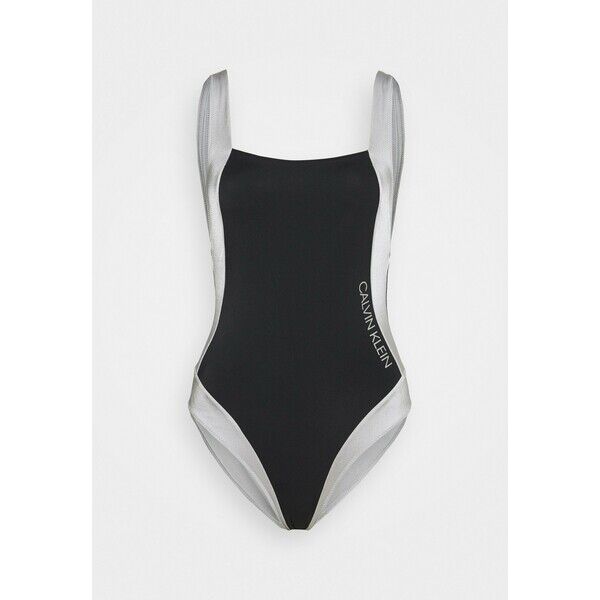 Calvin Klein Swimwear BLOCKING PLUNGE BACK ONE PIECE Kostium kąpielowy black C1781G00X
