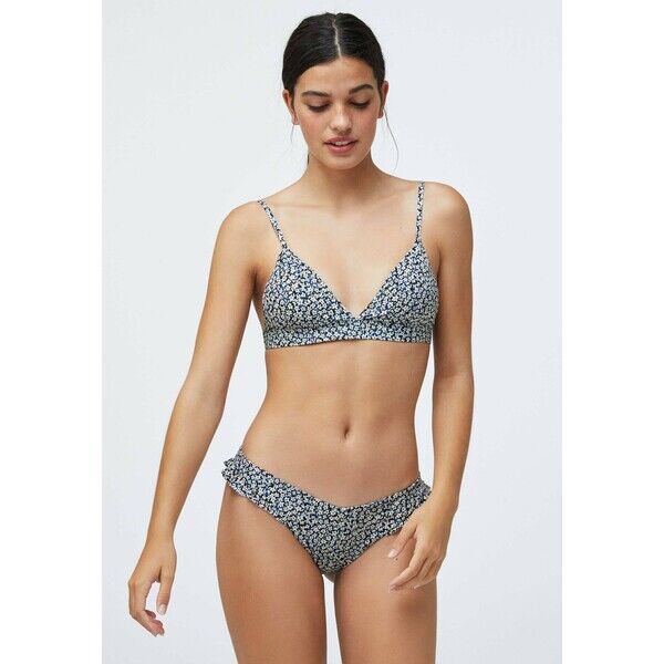 OYSHO V-CUT DITSY FLORAL BRAZILIAN Dół od bikini blue OY181I0FB