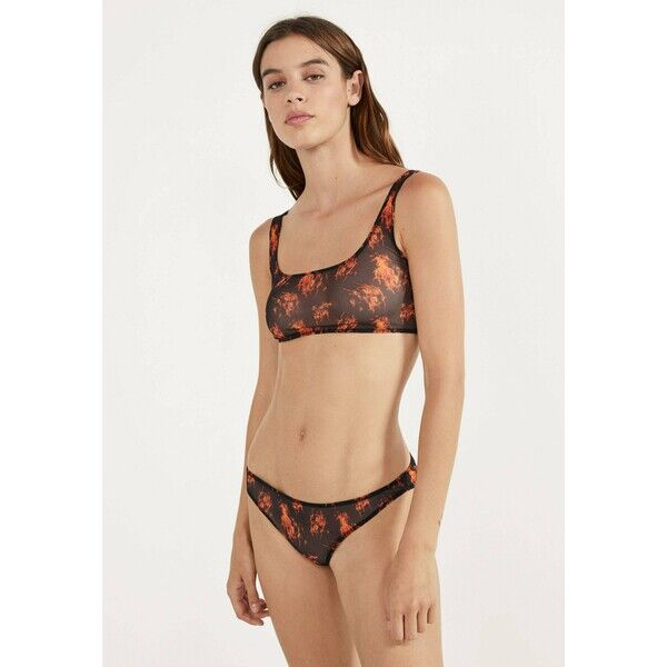 Bershka MIT FLAMMENPRINT Bikini black BEJ81J008