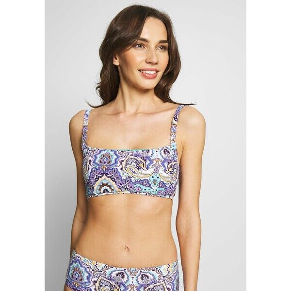 Seafolly SUMMER CHINTZ SQUARE NECK TANK Góra od bikini antigua blue S1981J06Q