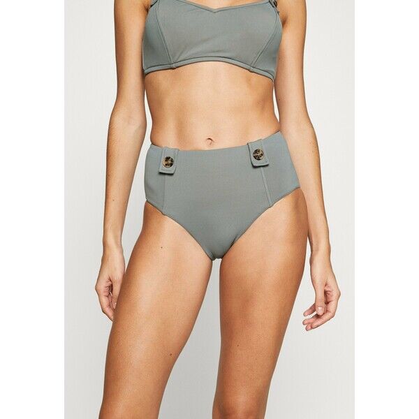 Seafolly ACTIVEHIGH WAISTED BUTTONS Dół od bikini oliveleaf S1981I057