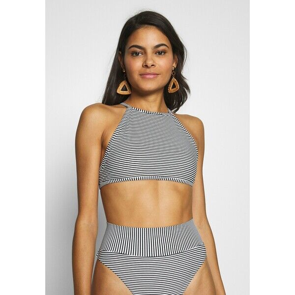 aerie CROP BASIC FEEDER STRIPE Góra od bikini true black AEF81J00I