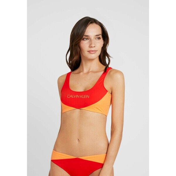 Calvin Klein Swimwear BLOCKING BRALETTE Góra od bikini fiery red C1781J018