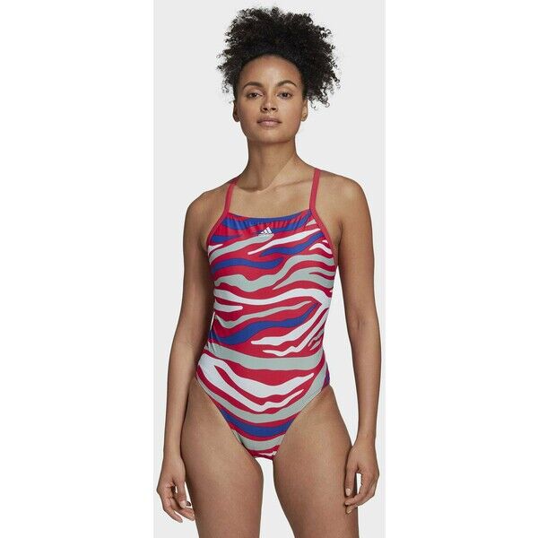 adidas Performance ADIDAS SH3.RO ANIMAL PRINT SWIMSUIT Kostium kąpielowy pink AD581G04O