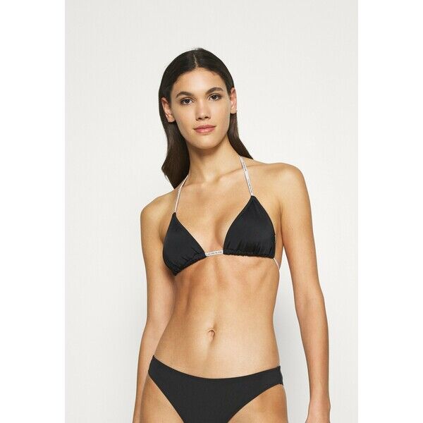 Calvin Klein Swimwear CORE LOGO TIES TRIANGLE Góra od bikini black C1781J01S