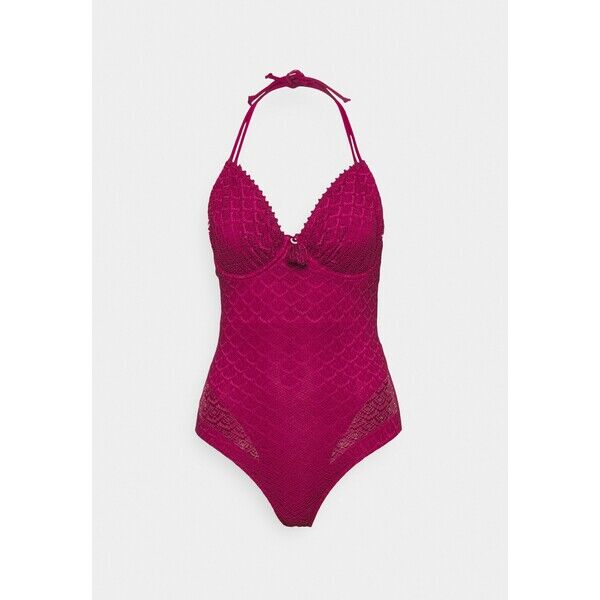 Pour Moi CASTAWAY ADJUSTABLE HALTER UNDERWIRED SUIT Kostium kąpielowy sangria POJ81G00Y