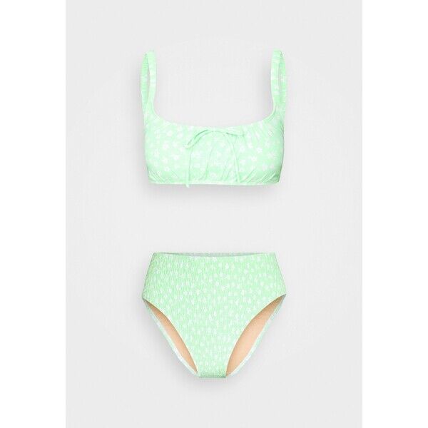 Cotton On Body ROUCHED HIGHWAISTED CHEEKY BIKINI SET Bikini mint C1R81L00P
