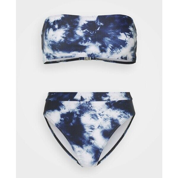 Missguided TIE DYE BANDEAU AND HIGH WAISTED BOTTOMS SET Bikini blue M0Q81L02J
