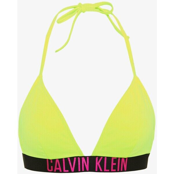 Calvin Klein Swimwear INTENSE POWER FIXED TRIANGLE Góra od bikini safety yellow C1781J01M