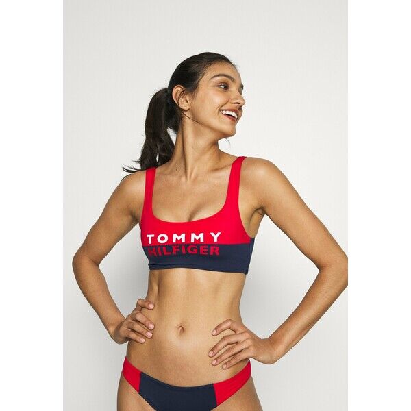 Tommy Hilfiger BOLD BRALETTE Góra od bikini red glare TO181J01K