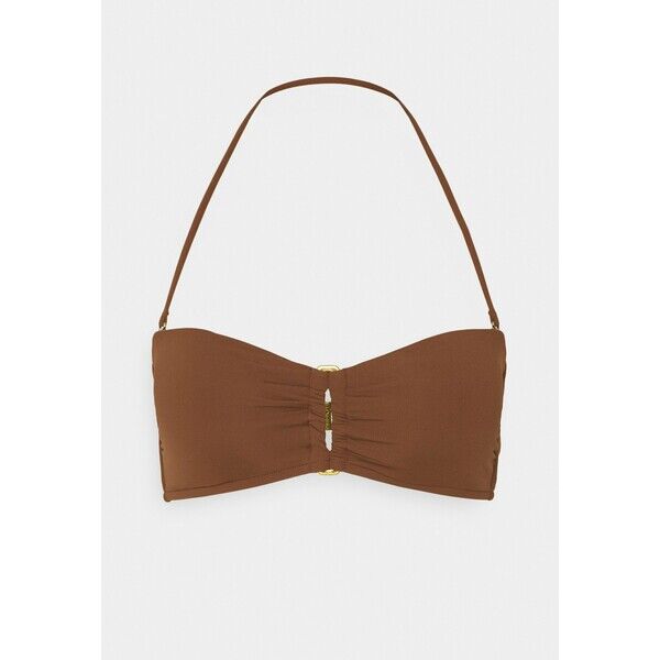 Seafolly ACTIVE RECTANGLE TRIM BANDEAU Góra od bikini chocolate S1981J08G