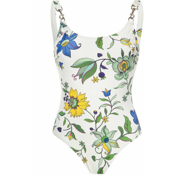 Tory Burch Strój kąpielowy Printed Clip 54892 Beżowy