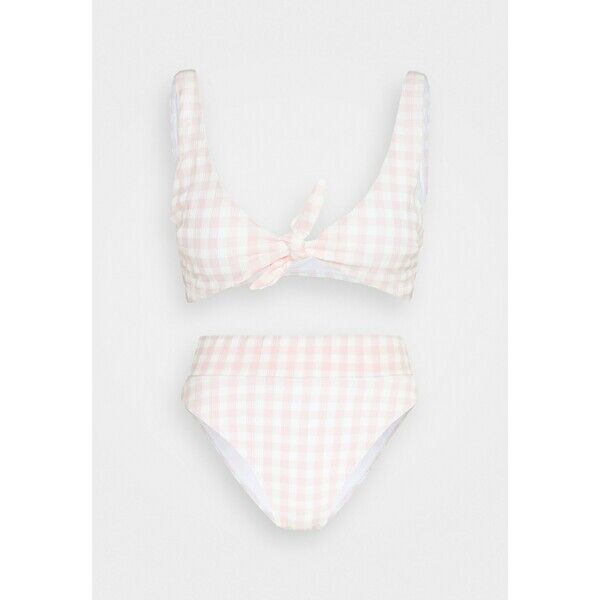 Cotton On Body TIE FRONT CROP HIGHWAISTED CHEEKY SET Bikini pale pink C1R81L00Y