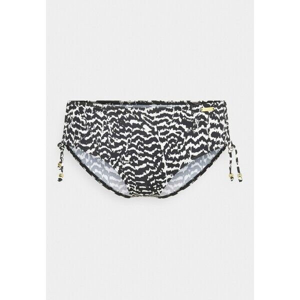 LASCANA PANTS GATHERED Dół od bikini black/creme L8381I03C
