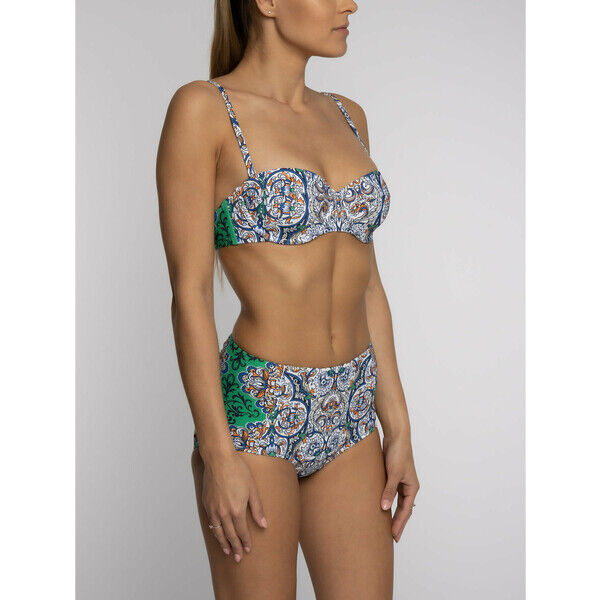 Tory Burch Dół od bikini Printed High-Waisted Botton 56942 Kolorowy