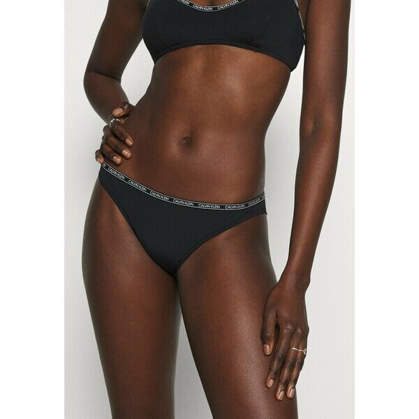 Calvin Klein Swimwear CORE LOGO TAPEBRAZILIAN Dół od bikini black C1781I024