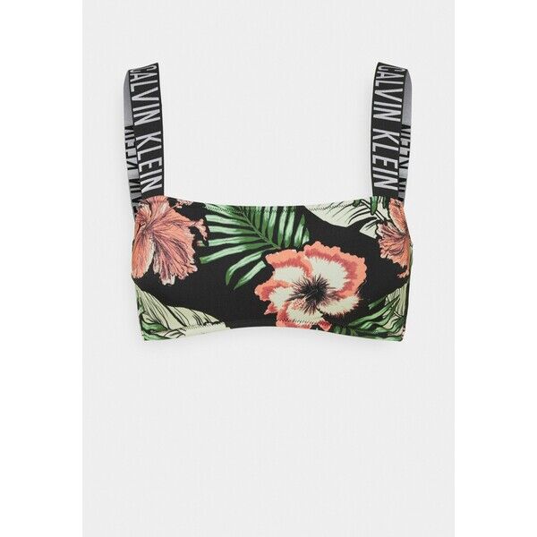 Calvin Klein Swimwear INTENSE POWER BANDEAU PRINT Góra od bikini black C1781J01G