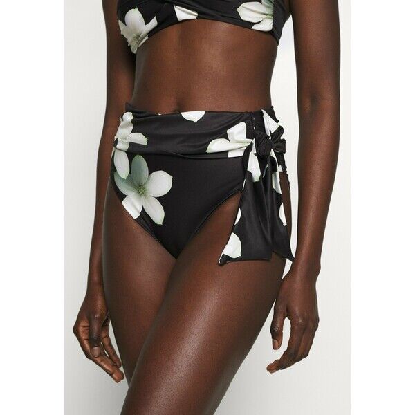 Lauren Ralph Lauren HIGH WAIST TIE PANT Dół od bikini black/white L4281I00U