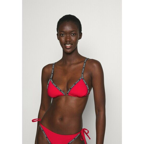 Calvin Klein Swimwear CORE LOGO TAPE TRIANGLE Góra od bikini rustic red C1781J022