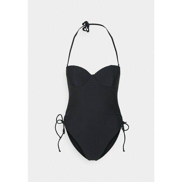 NA-KD HALTERNECK SIDE STRAPS SWIMSUIT Kostium kąpielowy black NAA81G00E