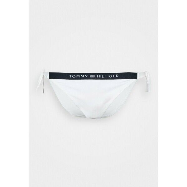 Tommy Hilfiger CORE SOLID LOGO CHEEKY SIDE TIE Dół od bikini white TO181I030