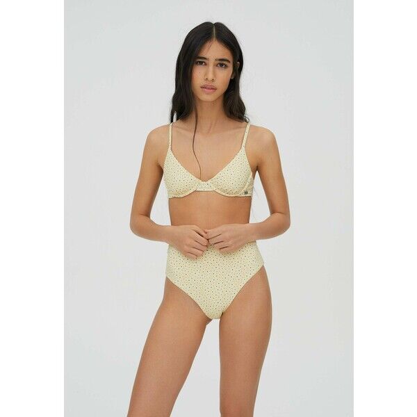 PULL&BEAR BLUMENPRINT Góra od bikini yellow PUC81J00X