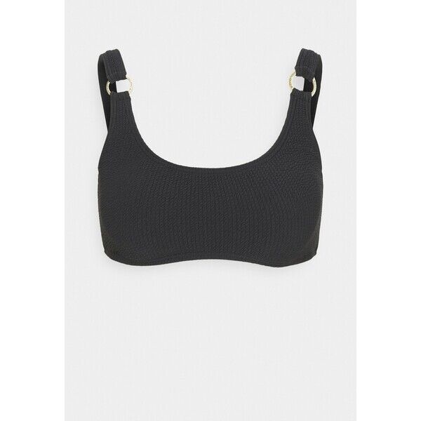 MICHAEL Michael Kors SOLID TEXTURE U NECK BRALETTE Góra od bikini black MK181J01G