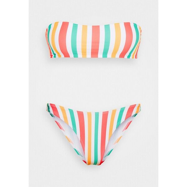Missguided STRIPE BANDEAU STRIPE BOOMERANG BOTTOMS SET Bikini white M0Q81L01Y