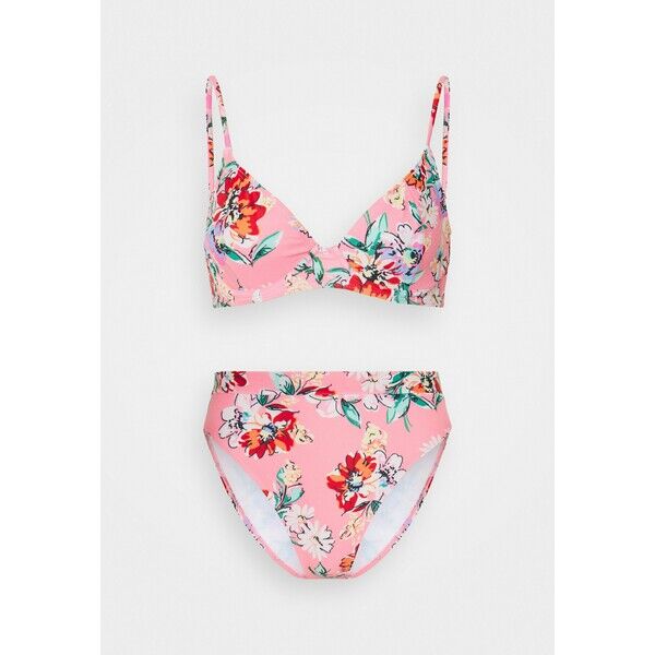 Missguided FLORAL HIGH LEG SET Bikini pink M0Q81L02R