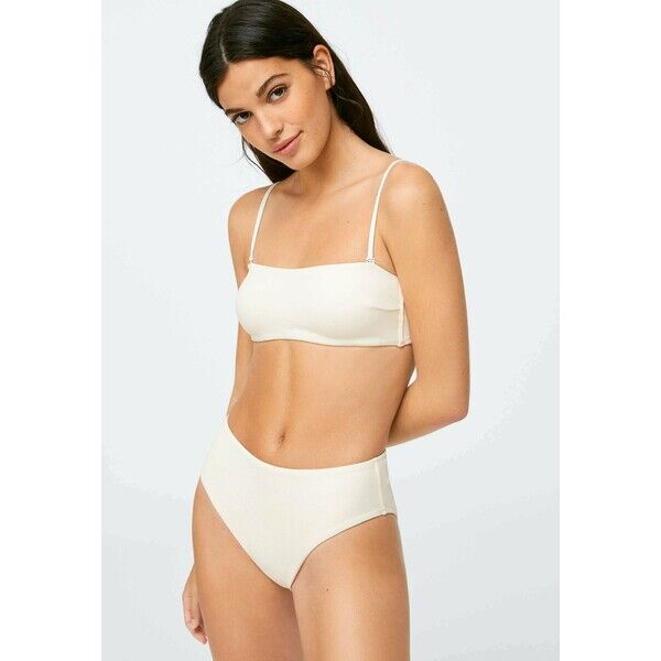 OYSHO RIBBED Góra od bikini white OY181J07R