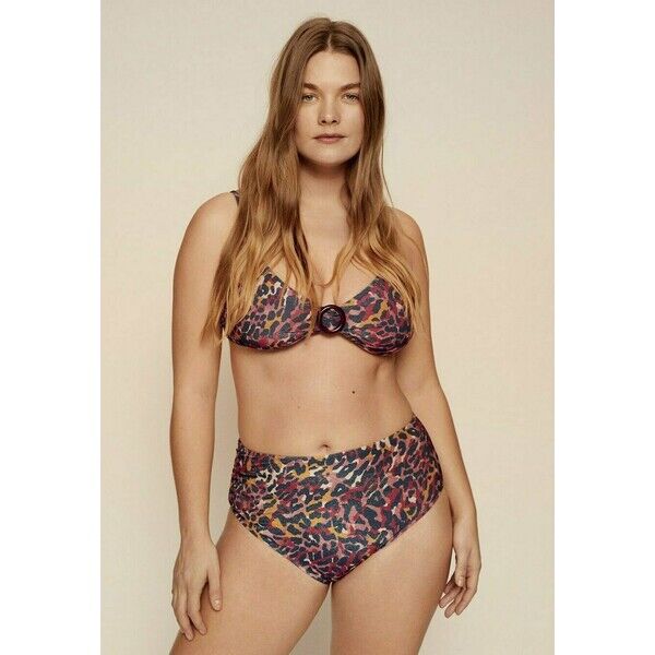 Violeta by Mango MIT ANIMAL PRINT Dół od bikini dunkles marineblau VM481I00I