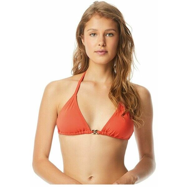 MICHAEL Michael Kors RADIANT CHAIN SOLIDS TRIANGLE Góra od bikini terracotta MK181J018