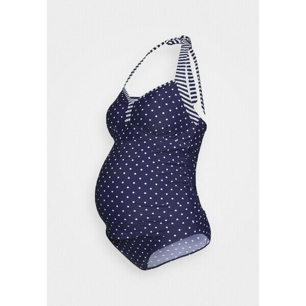JoJo Maman Bébé SPOT STRIPE TANKINI SET Bikini navy J2689H009