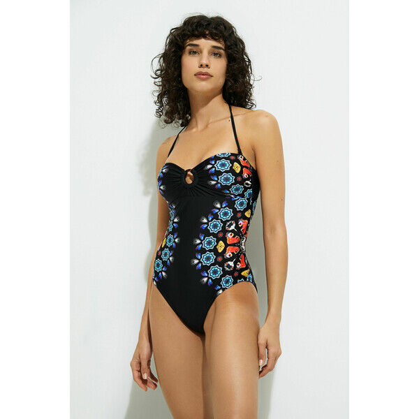 Desigual Kostium kąpielowy z nadrukiem z motywem abisalnym 21SWMK302000