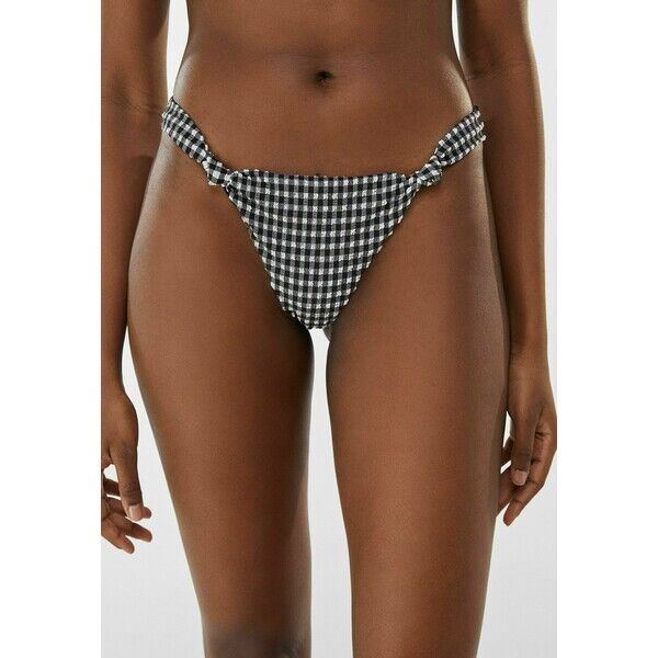 Bershka MIT VICHYKAROS Dół od bikini dark grey BEJ81I008