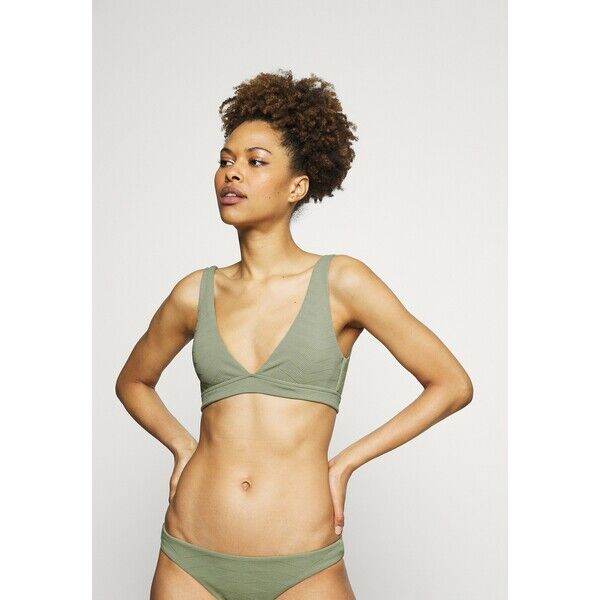 Seafolly SEASIDE SOIREE V NECK CROP Góra od bikini thyme S1981J096